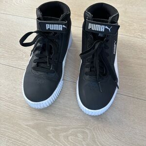 Puma Kids Black and White High-Top Sneakers